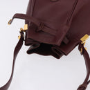 CARTIER Must Line Shoulder Bag Leather Bordeaux Gold Auth 194109A-6
