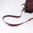 CARTIER Must Line Shoulder Bag Leather Bordeaux Gold Auth 194109A-7