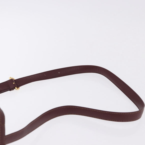 CARTIER Must Line Shoulder Bag Leather Bordeaux Gold Auth 194109A