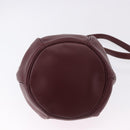 CARTIER Must Line Shoulder Bag Leather Bordeaux Gold Auth 194109A-9