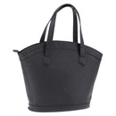 SAINT LAURENT Hand Bag Leather Black Auth 194110-1