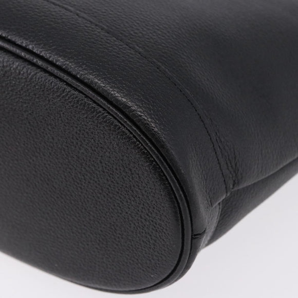 SAINT LAURENT Hand Bag Leather Black Auth 194110