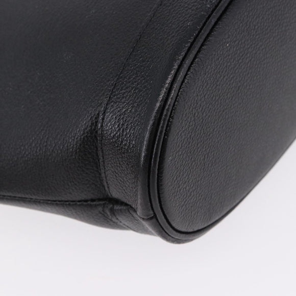 SAINT LAURENT Hand Bag Leather Black Auth 194110