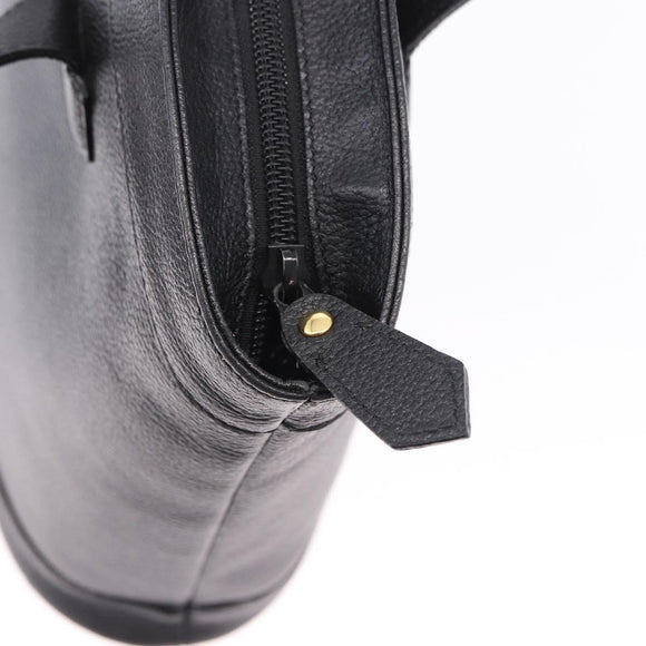 SAINT LAURENT Hand Bag Leather Black Auth 194110
