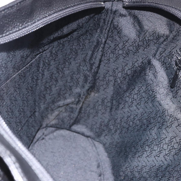 SAINT LAURENT Hand Bag Leather Black Auth 194110