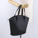 SAINT LAURENT Hand Bag Leather Black Auth 194110-20