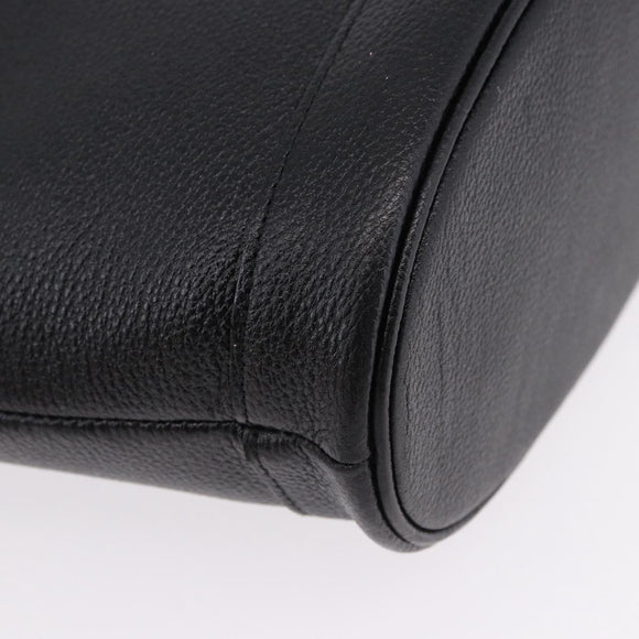 SAINT LAURENT Hand Bag Leather Black Auth 194110