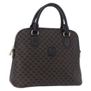 CELINE Macadam Canvas Hand Bag PVC Leather Black Gold Auth 194111V-1