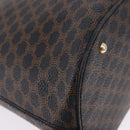 CELINE Macadam Canvas Hand Bag PVC Leather Black Gold Auth 194111V-10