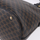 CELINE Macadam Canvas Hand Bag PVC Leather Black Gold Auth 194111V-13