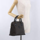 CELINE Macadam Canvas Hand Bag PVC Leather Black Gold Auth 194111V-23