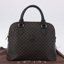 CELINE Macadam Canvas Hand Bag PVC Leather Black Gold Auth 194111V-24