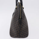 CELINE Macadam Canvas Hand Bag PVC Leather Black Gold Auth 194111V-4