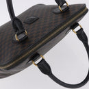 CELINE Macadam Canvas Hand Bag PVC Leather Black Gold Auth 194111V-6