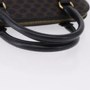 CELINE Macadam Canvas Hand Bag PVC Leather Black Gold Auth 194111V-7