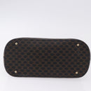 CELINE Macadam Canvas Hand Bag PVC Leather Black Gold Auth 194111V-9