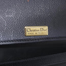 Christian Dior Chain Shoulder Bag Leather Black Gold Auth 194112A-18