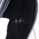 Christian Dior Chain Shoulder Bag Leather Black Gold Auth 194112A-11