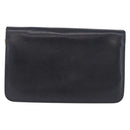 Christian Dior Chain Shoulder Bag Leather Black Gold Auth 194112A-2