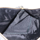 CHANEL Bicolore Boston Bag Patent Black Gold Tone CC Auth 194114-19