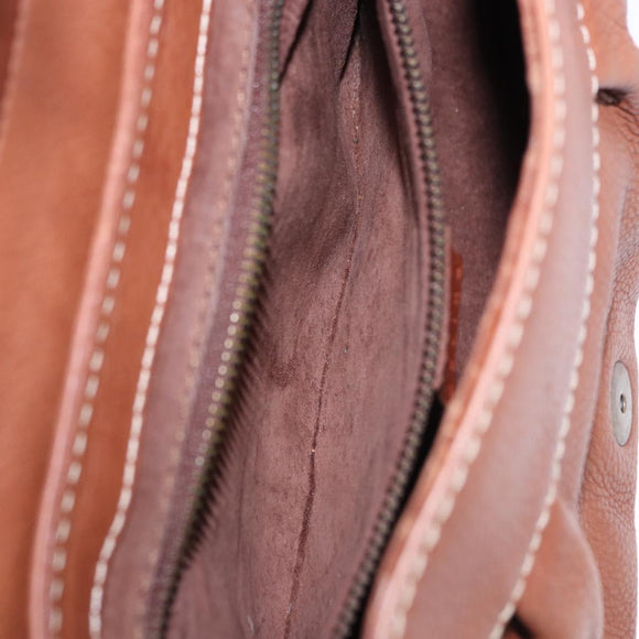 CELINE Hand Bag Leather Brown Auth 194115V