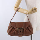 CELINE Hand Bag Leather Brown Auth 194115V-24