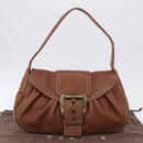 CELINE Hand Bag Leather Brown Auth 194115V-25