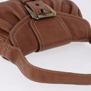 CELINE Hand Bag Leather Brown Auth 194115V-6