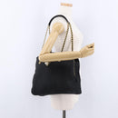 PRADA Chain Shoulder Bag Nylon Black Gold Tone Auth 194116-27