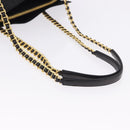 PRADA Chain Shoulder Bag Nylon Black Gold Tone Auth 194116-7