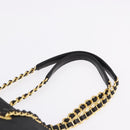 PRADA Chain Shoulder Bag Nylon Black Gold Tone Auth 194116-8