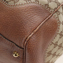 GUCCI GG Canvas Horsebit Tote Bag Beige Gold 223958 Auth 194118V-11