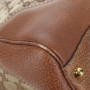 GUCCI GG Canvas Horsebit Tote Bag Beige Gold 223958 Auth 194118V-12