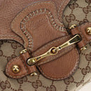 GUCCI GG Canvas Horsebit Tote Bag Beige Gold 223958 Auth 194118V-14
