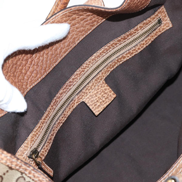 GUCCI GG Canvas Horsebit Tote Bag Beige Gold 223958 Auth 194118V