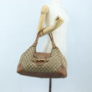 GUCCI GG Canvas Horsebit Tote Bag Beige Gold 223958 Auth 194118V-24