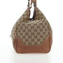 GUCCI GG Canvas Horsebit Tote Bag Beige Gold 223958 Auth 194118V-4