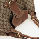 GUCCI GG Canvas Horsebit Tote Bag Beige Gold 223958 Auth 194118V-6