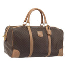 CELINE Macadam Boston Bag PVC Leather Brown Gold Tone Auth 194119A-1