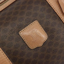 CELINE Macadam Boston Bag PVC Leather Brown Gold Tone Auth 194119A-18