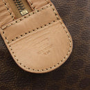 CELINE Macadam Boston Bag PVC Leather Brown Gold Tone Auth 194119A-12