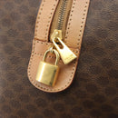 CELINE Macadam Boston Bag PVC Leather Brown Gold Tone Auth 194119A-20