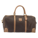 CELINE Macadam Boston Bag PVC Leather Brown Gold Tone Auth 194119A-13