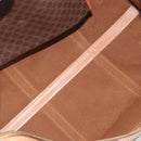 CELINE Macadam Boston Bag PVC Leather Brown Gold Tone Auth 194119A-11