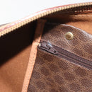 CELINE Macadam Boston Bag PVC Leather Brown Gold Tone Auth 194119A-23