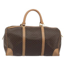CELINE Macadam Boston Bag PVC Leather Brown Gold Tone Auth 194119A-2
