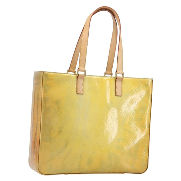 LOUIS VUITTON Monogram Vernis Columbus Tote Bag Gris M91028 LV Auth 194122