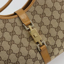 GUCCI GG Canvas Jackie Shoulder Bag Beige Gold 002 1067 1705 Auth 194125V-15