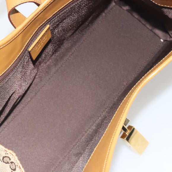 GUCCI GG Canvas Jackie Shoulder Bag Beige Gold 002 1067 1705 Auth 194125V