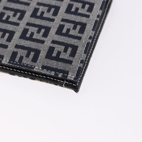 FENDI Zucchino Canvas Bifold Wallet Navy Auth 194127M
